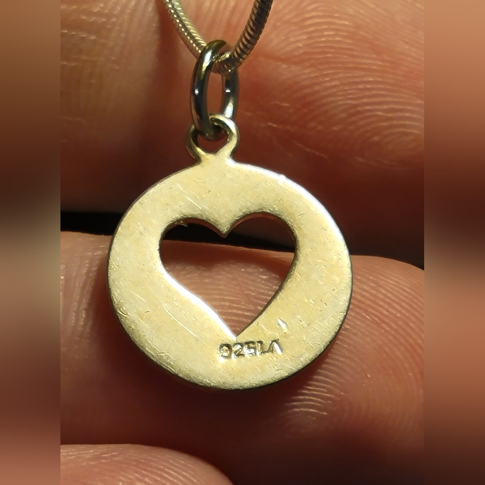 Sterling silver vintage heart and necklace chain/pendant
